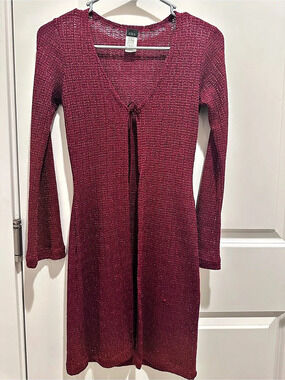 CIE Knit Tie-Front Mini Dress in Pink Size Small